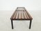 Slat Bench in Wood, Metal & Brass from Saporiti, Italy, 1950s 10