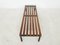 Slat Bench in Wood, Metal & Brass from Saporiti, Italy, 1950s 11