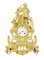 Horloge de Manteau Figurale 19ème Siècle en Verre Doré et Marbre, France 12