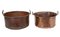 Large Victorian Copper Cooking Vessels, Set of 2 1