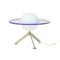 Lámpara de mesa satelital de cristal de Murano azul y blanco, años 60, Imagen 1