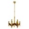 Mid-Century Red and Gold Chandelier by Gaetano Sciolari, 1970s, Image 1