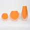 Vintage Orange Murano Battuto Vases by Alberto Dona, Set of 3 3