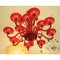 Lampadario Campari rosso a 12 luci di Cendese, anni '70, Immagine 4