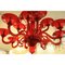 Lámpara de araña Campari roja con 12 luces venecianas de Cendese, años 70, Imagen 5