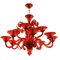 Campari Red 12-Light Venetian Chandelier by Cendese, 1970s 2