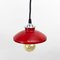 Lampe à Suspension en Métal Rouge, 1970s 3