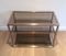 Brushed Metal and Glass Console Table, 1970s 3