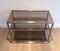Brushed Metal and Glass Console Table, 1970s, Image 3