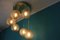 Mid-Century Short 6-Light Chandelier in Brass and Golden Murano Glass Globes, 1980s 12