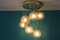 Mid-Century Short 6-Light Chandelier in Brass and Golden Murano Glass Globes, 1980s 9