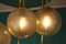 Mid-Century Short 6-Light Chandelier in Brass and Golden Murano Glass Globes, 1980s 2