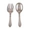 Georg Jensen Continental Salad Set in Hammered Sterling Silver, 1930s, Set of 2 1