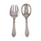 Georg Jensen Continental Salad Set in Hammered Sterling Silver, 1930s, Set of 2, Immagine 1