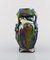 Art Nouveau Vase on Feet in Eozin Glaze by Vilmos Zsolnay for Zsolnay, Immagine 3