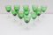 Art of Green Clear Faceted Crystal Wine Glasses from Val Saint Lambert, Belgium, 1920s, Set of 11, Image 2