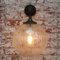 Vintage Industrial Brass, Cast Iron, and Clear Glass Sconce 8