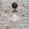 Vintage Industrial Brass, Cast Iron, and Clear Glass Sconce 6