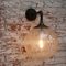 Vintage Industrial Brass, Cast Iron, and Clear Glass Sconce 5
