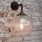 Vintage Industrial Brass, Cast Iron, and Clear Glass Sconce 7