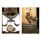 Antike mechanische Uhr aus Holz mit Intarsien 4