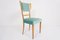 Italian Lemon Wood and Celadon Velvet Dining Chair by Silvio Cavatorta, 1950s 1