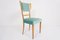 Italian Lemon Wood and Celadon Velvet Dining Chair by Silvio Cavatorta, 1950s, Image 1