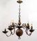Lámpara de araña barroca italiana de bronce con 5 brazos, década de 1700, Imagen 1
