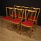 Italian Exotic Wood and Faux Leather Lounge Chairs, 1960s, Set of 6 11