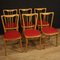 Italian Exotic Wood and Faux Leather Lounge Chairs, 1960s, Set of 6 7