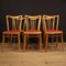 Italian Exotic Wood and Faux Leather Lounge Chairs, 1960s, Set of 6 10