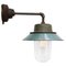 Vintage Industrial Petrol Enamel and Clear Glass Sconce, Image 1