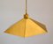 Belgian Brass Umbrella Shaped Pendant Lamps, 1970s, Set of 2 2