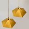 Belgian Brass Umbrella Shaped Pendant Lamps, 1970s, Set of 2 10