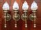 Art Deco Bronze and Glass Torch Sconces, 1930s, Set of 4 4