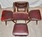 Maroon Leatherette Chairs by Louis van Teeffelen, 1960s, Set of 4 9