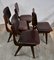 Maroon Leatherette Chairs by Louis van Teeffelen, 1960s, Set of 4 8