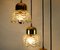 Mid-Century Brass Cascade Chandelier with Petal Shaped Glass Shades, 1960s, Image 6