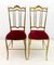 Mid-Century Modern Brass Him & Her Dining Chairs by Gaetano Descalzi for Chiavari, Italy, 1950s, Set of 2 2