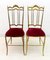 Mid-Century Modern Brass Him & Her Dining Chairs by Gaetano Descalzi for Chiavari, Italy, 1950s, Set of 2, Image 2