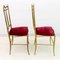 Mid-Century Modern Brass Him & Her Dining Chairs by Gaetano Descalzi for Chiavari, Italy, 1950s, Set of 2 5