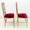 Mid-Century Modern Brass Him & Her Dining Chairs by Gaetano Descalzi for Chiavari, Italy, 1950s, Set of 2, Image 5
