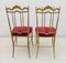 Mid-Century Modern Brass Him & Her Dining Chairs by Gaetano Descalzi for Chiavari, Italy, 1950s, Set of 2 4
