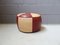 Mid-Century Moroccan Bordeaux Cream Pouf 1