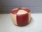 Mid-Century Moroccan Bordeaux Cream Pouf 7