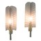 Feather Shaped Glass and Gilt Brass Sconces by André Arbus for Vernones, 1950s, Set of 2 2