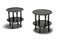 Tables d'Appoint Vintage Vernis Noir Laque, 1970s, Set de 2 2