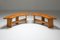 Mid-Century Curved Benches in French Elm from Pierre Chapo, Set of 4, Image 6