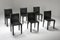 Vintage Black Leather Pasqualina CAB Dining Chairs by Enrico Pellizzoni for Grassi & Bianchi, 1970s, Set of 6 12