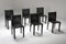 Vintage Black Leather Pasqualina CAB Dining Chairs by Enrico Pellizzoni for Grassi & Bianchi, 1970s, Set of 6, Image 12